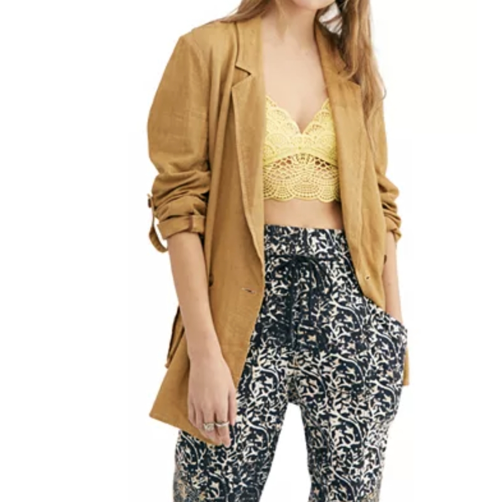 Free People Charley Linen Blend Blazer